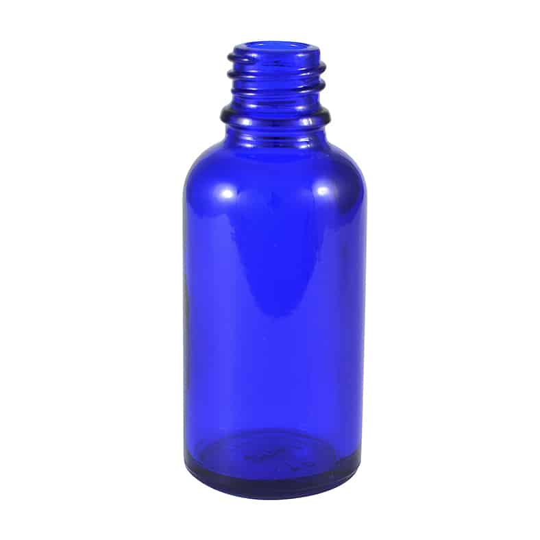 Glassflaske blå 30 ml DIN 18 mm