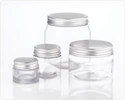 Plastkrukke klar 150 ml PET m/aluminiumslokk